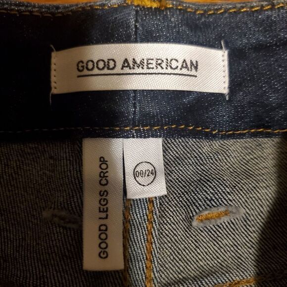 Good  American good legs crop distressed sz 00/24 - Picture 3 of 5